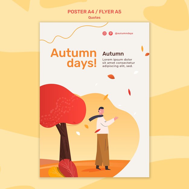 Modèle de flyer concept automne