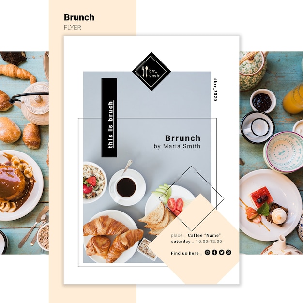 PSD gratuit modèle de flyer délicieux brunch