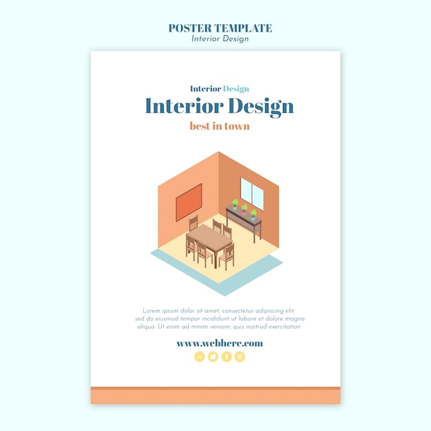 Modèle de flyer de design d'intérieur