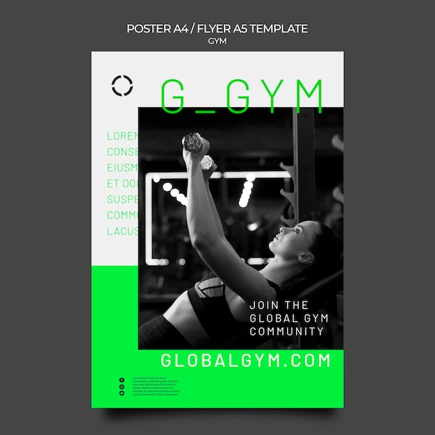 PSD gratuit modèle de flyer d'entraînement au gymnase