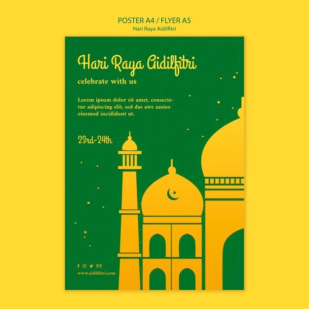 Modèle de Flyer de hari raya aidilfitri