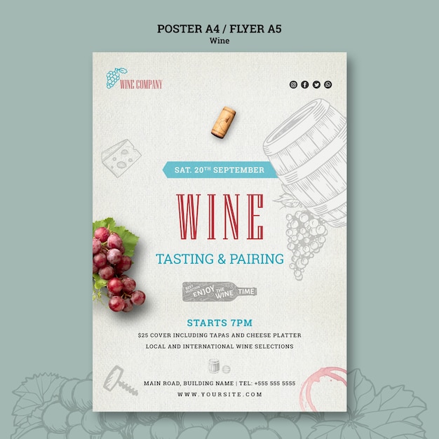 Modèle de Flyer pour la dégustation de vin