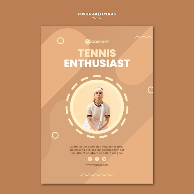 PSD gratuit modèle de flyer pour jouer au tennis