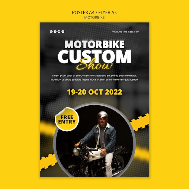 PSD gratuit modèle de flyer de sport extrême moto