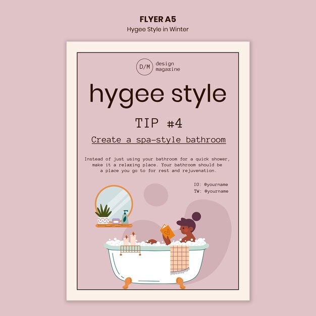 Modèle de flyer de style spa Hygge