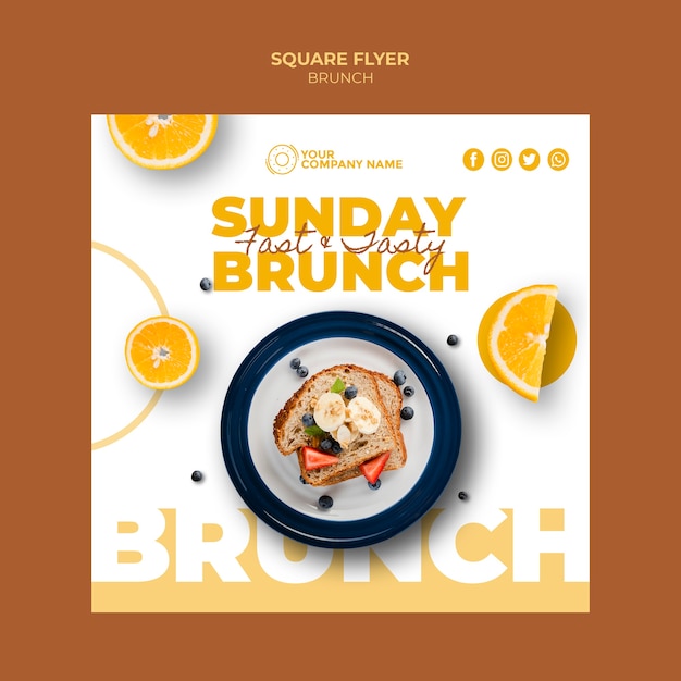 PSD gratuit modèle de flyer avec thème brunch