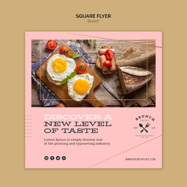 PSD gratuit modèle de flyer avec thème brunch