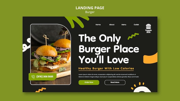 PSD gratuit modèle de hamburger design plat