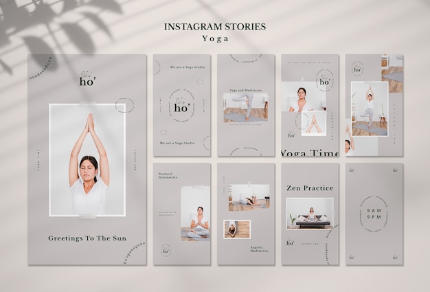 PSD gratuit modèle d'histoires instagram avec yoga