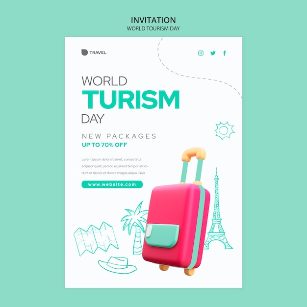 Modèle d'invitation à la journée mondiale du tourisme