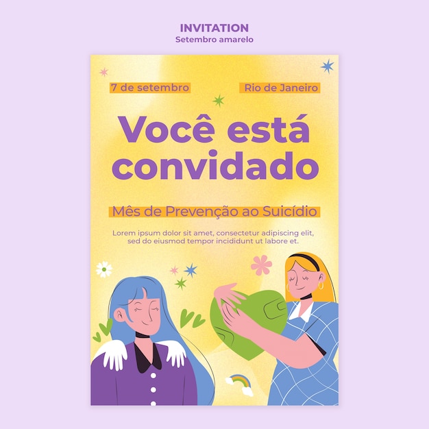 PSD gratuit modèle d'invitation setembro amarelo