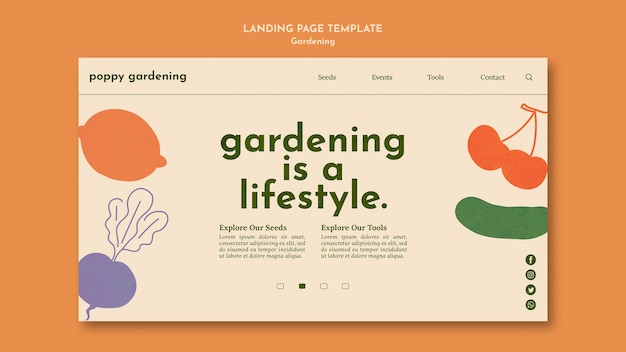 PSD gratuit modèle de jardinage design plat
