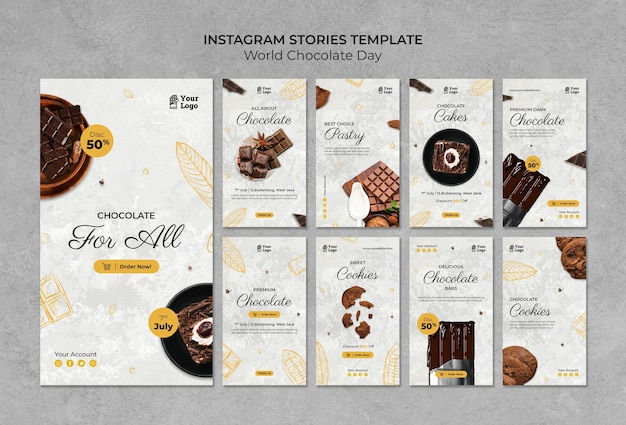 PSD gratuit modèle de journée mondiale du chocolat design plat