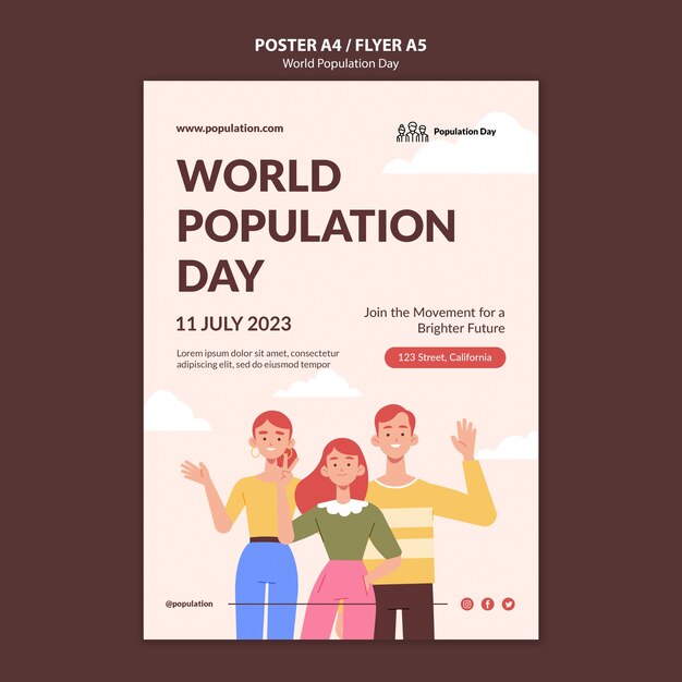 Modèle de journée mondiale de la population