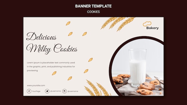 PSD gratuit modèle de magasin de cookies de bannière