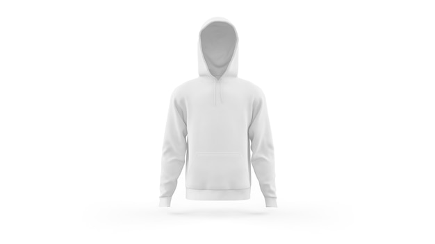 PSD gratuit modèle de maquette de sweat à capuche blanc isolé, vue de face