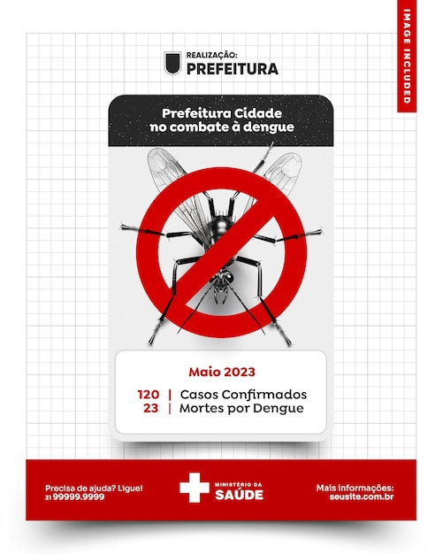 PSD gratuit modèle de médias sociaux tous les cas confirmés de décès par dengue