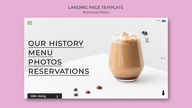 PSD gratuit modèle de menu de restaurant design plat