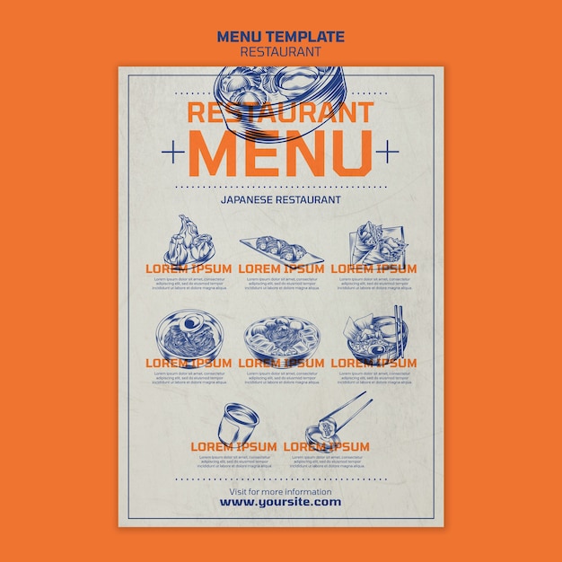 PSD gratuit modèle de menu de restaurant de nourriture délicieuse