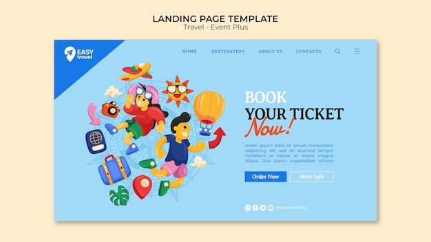 PSD gratuit modèle de page d&#39;atterrissage de voyage et d&#39;aventure