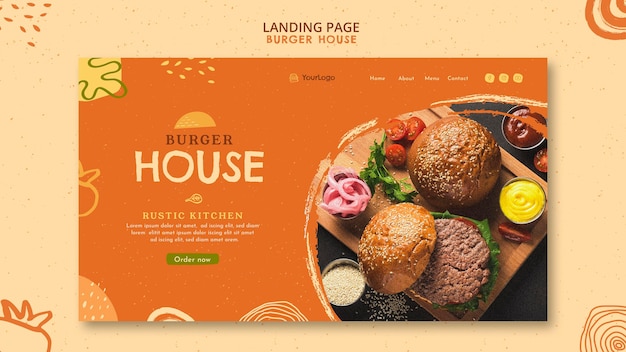 PSD gratuit modèle de page de destination burger house