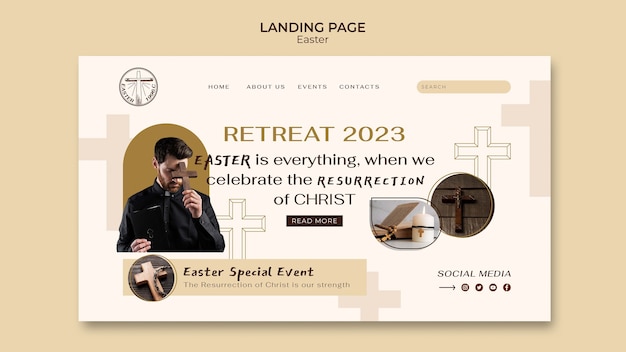 PSD gratuit modèle de page de destination de célébration de pâques