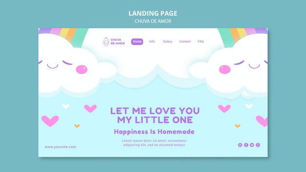 PSD gratuit modèle de page de destination chuva de amor