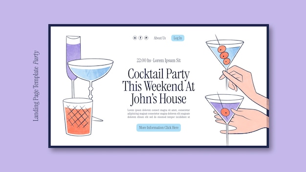 PSD gratuit modèle de page de destination d'événement de fête