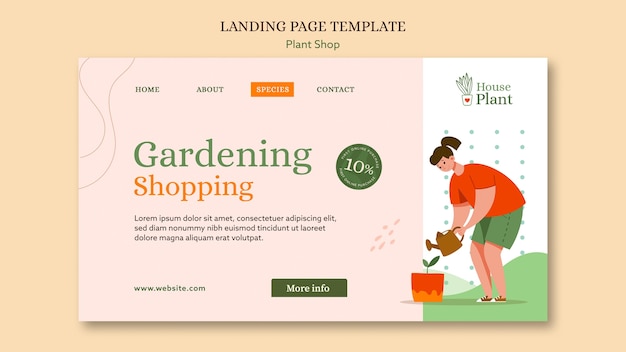 PSD gratuit modèle de page de destination de magasin de plantes