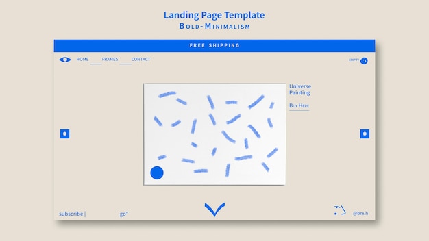 PSD gratuit modèle de page de destination minimaliste audacieux