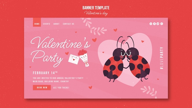 PSD gratuit modèle de page de destination pour la célébration de la saint-valentin