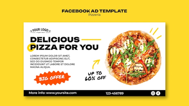 PSD gratuit modèle de pizzeria design plat