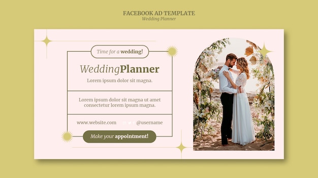 PSD gratuit modèle de planificateur de mariage design plat