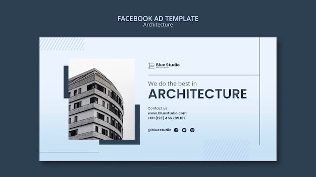 PSD gratuit modèle de promotion de médias sociaux d'architecture