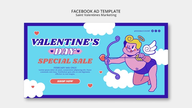 PSD gratuit modèle de promotion de médias sociaux de célébration de la saint-valentin