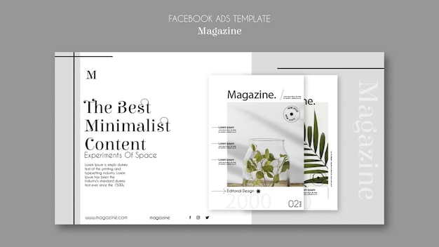 PSD gratuit modèle de promotion de médias sociaux de magazine de design d'intérieur