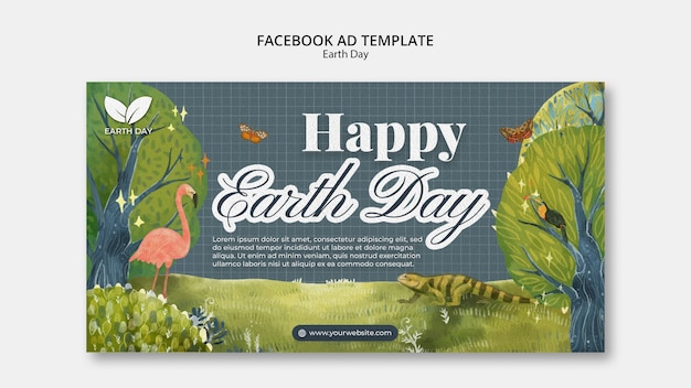 PSD gratuit modèle de promotion des médias sociaux pour la célébration du jour de la terre