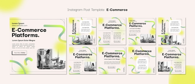 PSD gratuit modèle de publications instagram de commerce électronique dégradé