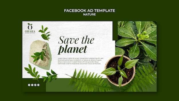 PSD gratuit modèle de publicité facebook nature