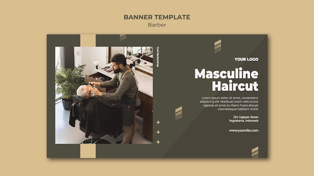 PSD gratuit modèle de salon de coiffure bannière