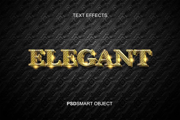 PSD gratuit modèle de style de texte 3d or élégant de luxe