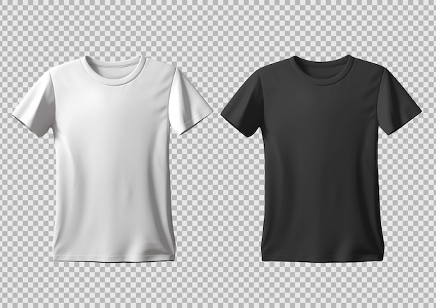 PSD gratuit modèle de t-shirt blanc et noir ouvert isolé psd