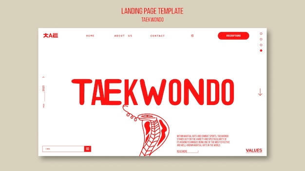 PSD gratuit modèle de taekwondo design plat