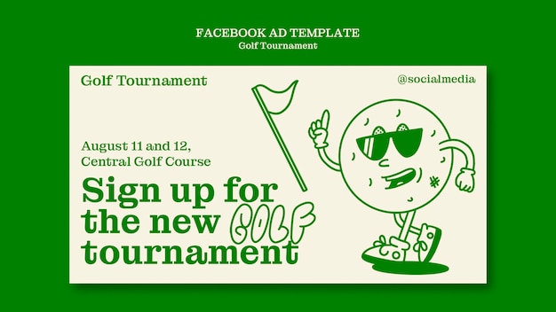 PSD gratuit modèle de tournoi de golf sur facebook