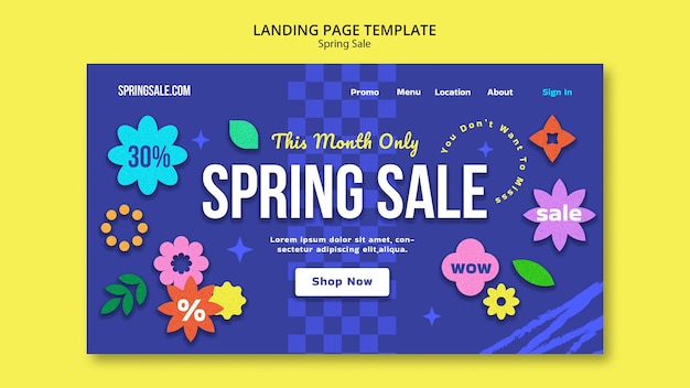 PSD gratuit modèle de vente de printemps design plat