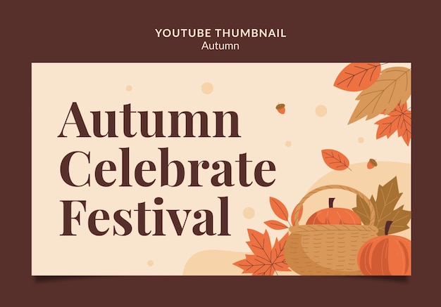 PSD gratuit modèle de vignette youtube de la saison d'automne