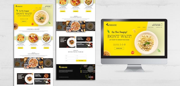 PSD gratuit modèle web de concept de cuisine italienne