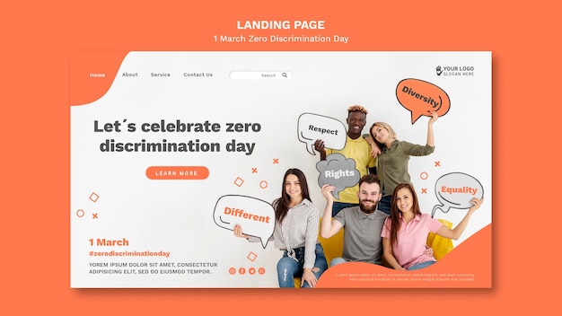 PSD gratuit modèle web de la journée zéro discrimination