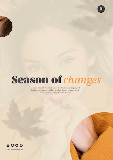 PSD gratuit modèle web de saison d'automne avec belle femme