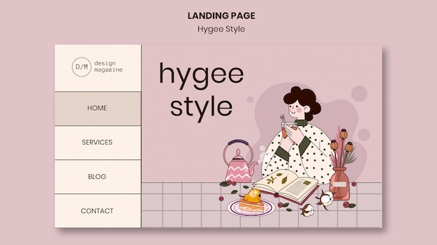 PSD gratuit modèle web de style hygge